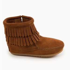 Minnetonka Double fringe side-zip Moccasin